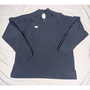 New Balance Running Jacket Windbreaker Jacket Blue Mens Large 1/4 Zip Jacket
